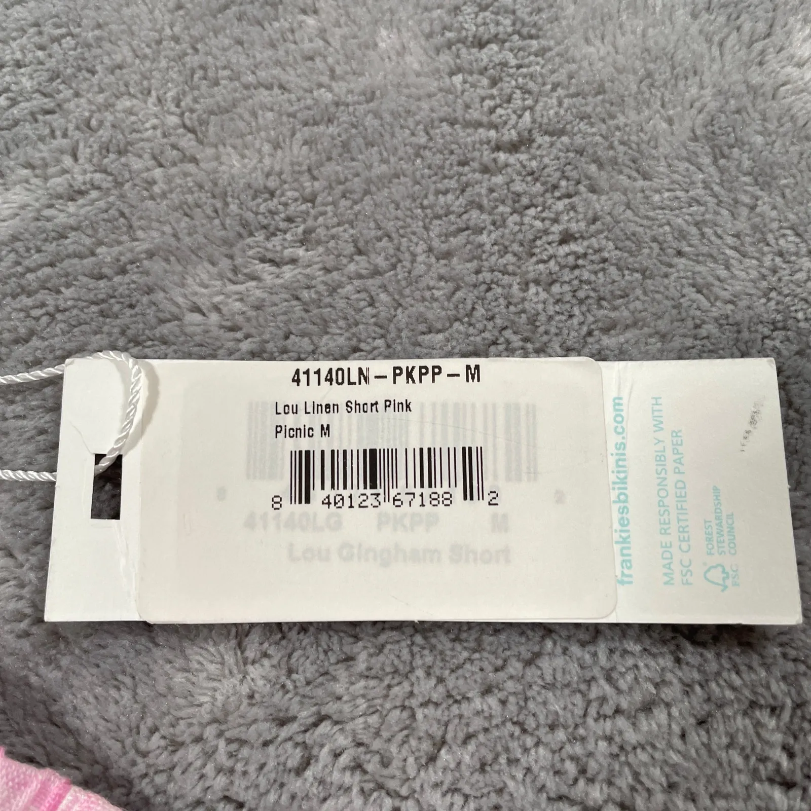 Frankies Bikinis Lou Shorts Medium Pink Gingham Retro Beach Linen Picnic New - Image 6