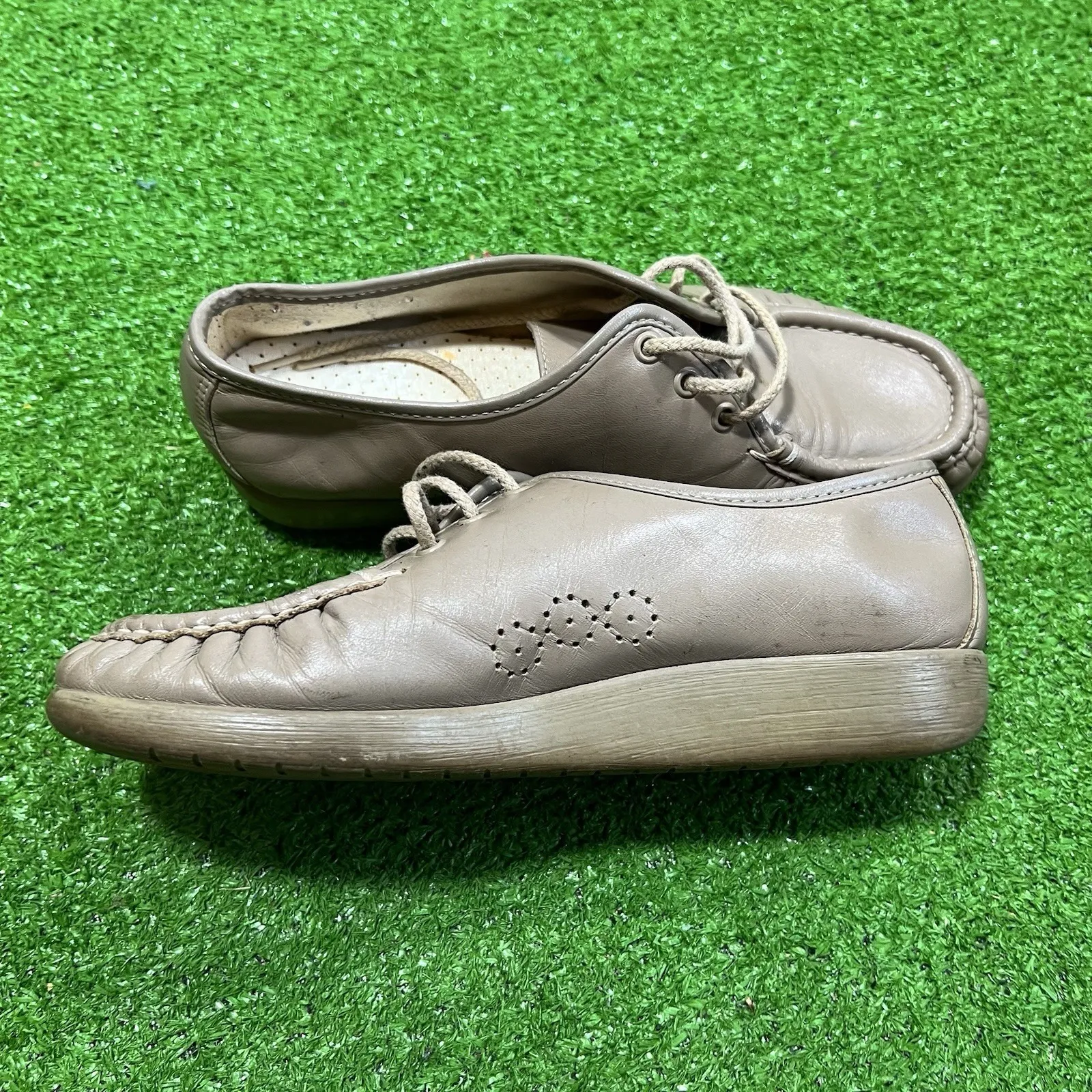 SAS Bounce‎ Shoes Womens Size 8 Vintage Taupe Leather Lace Up Comfort Walking Brown - Image 4