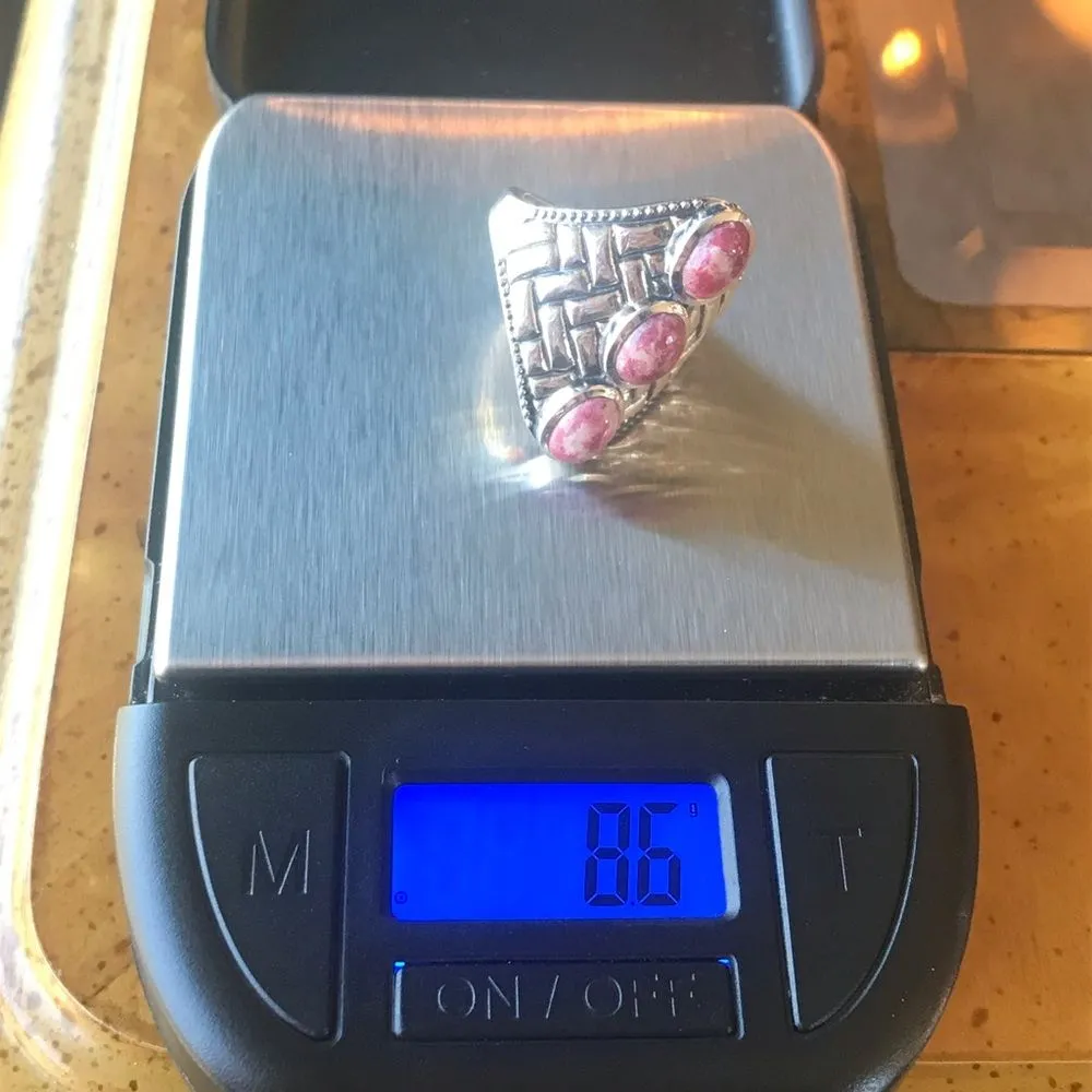 Norwegian Thulite Sterling Silver Ring Size 6 Red - Image 7