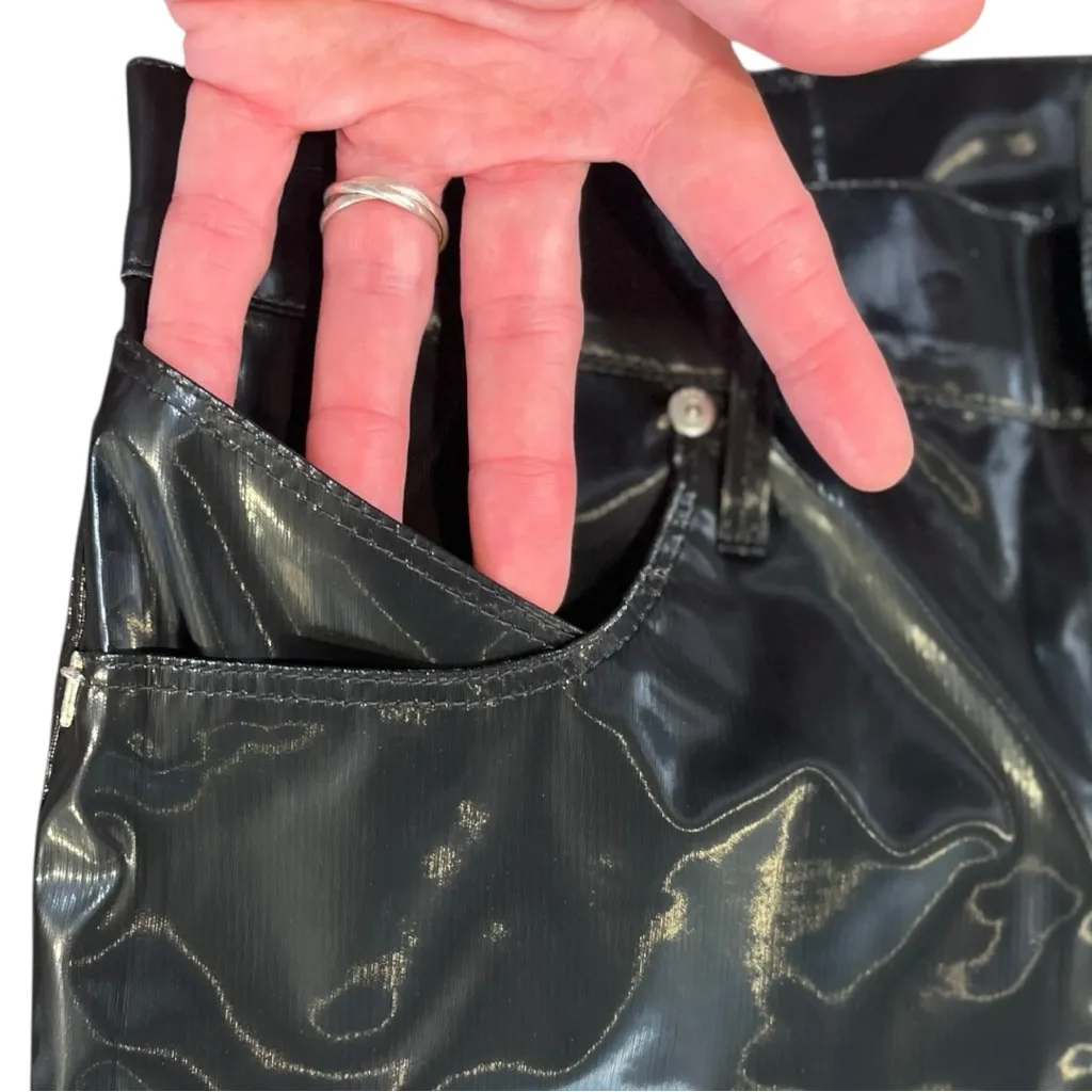 RtA‎ Shiny Black Vinyl Pants Size 30 - Image 6