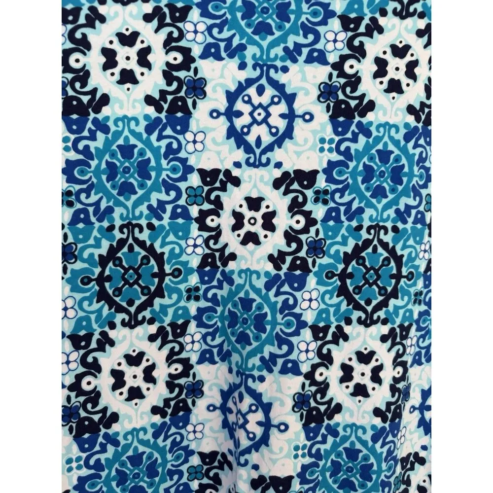 Talbots dress blue portrait picture collar classic Geometric Size XL Resort Zip - Image 4