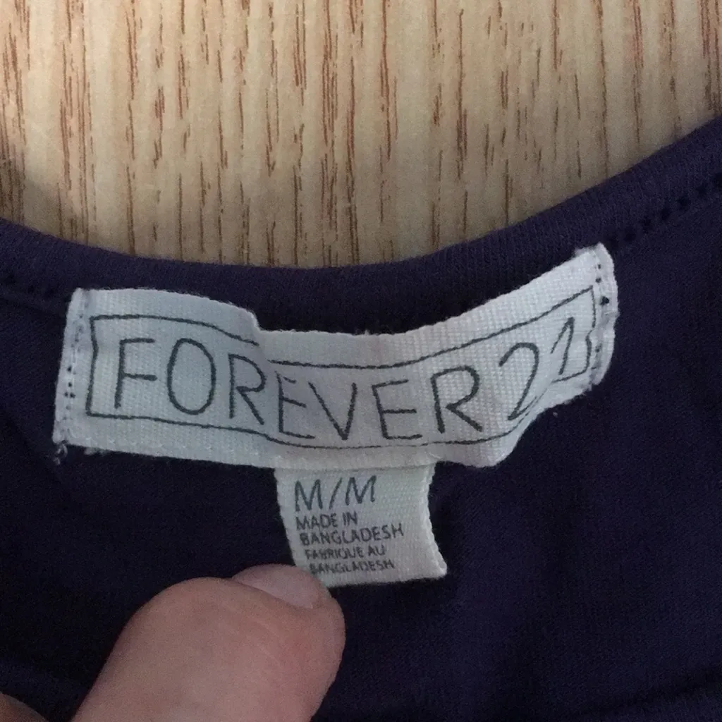 B17 New Sexy Women’s Forever 21 Dress Long Sleeves Dark Purple Navy Size Medium - Image 4