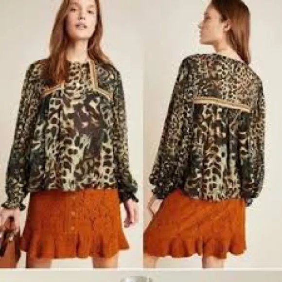 Anthropologie Bl-nk London Miranda Peasant Blouse- Large Petite - Image 2