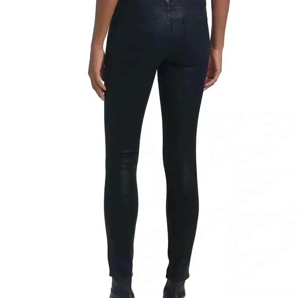 Frame Le Skinny De Jeanne Noir Coated Jeans size 27 - Image 3