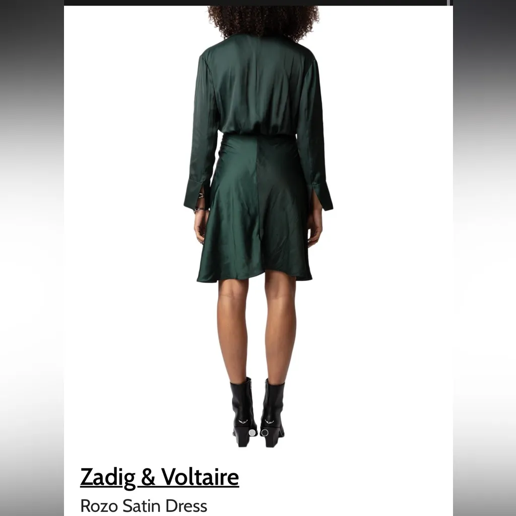 Zadig & Voltaire Rozo satin dress NWT $478
Small color Kaki - Image 4