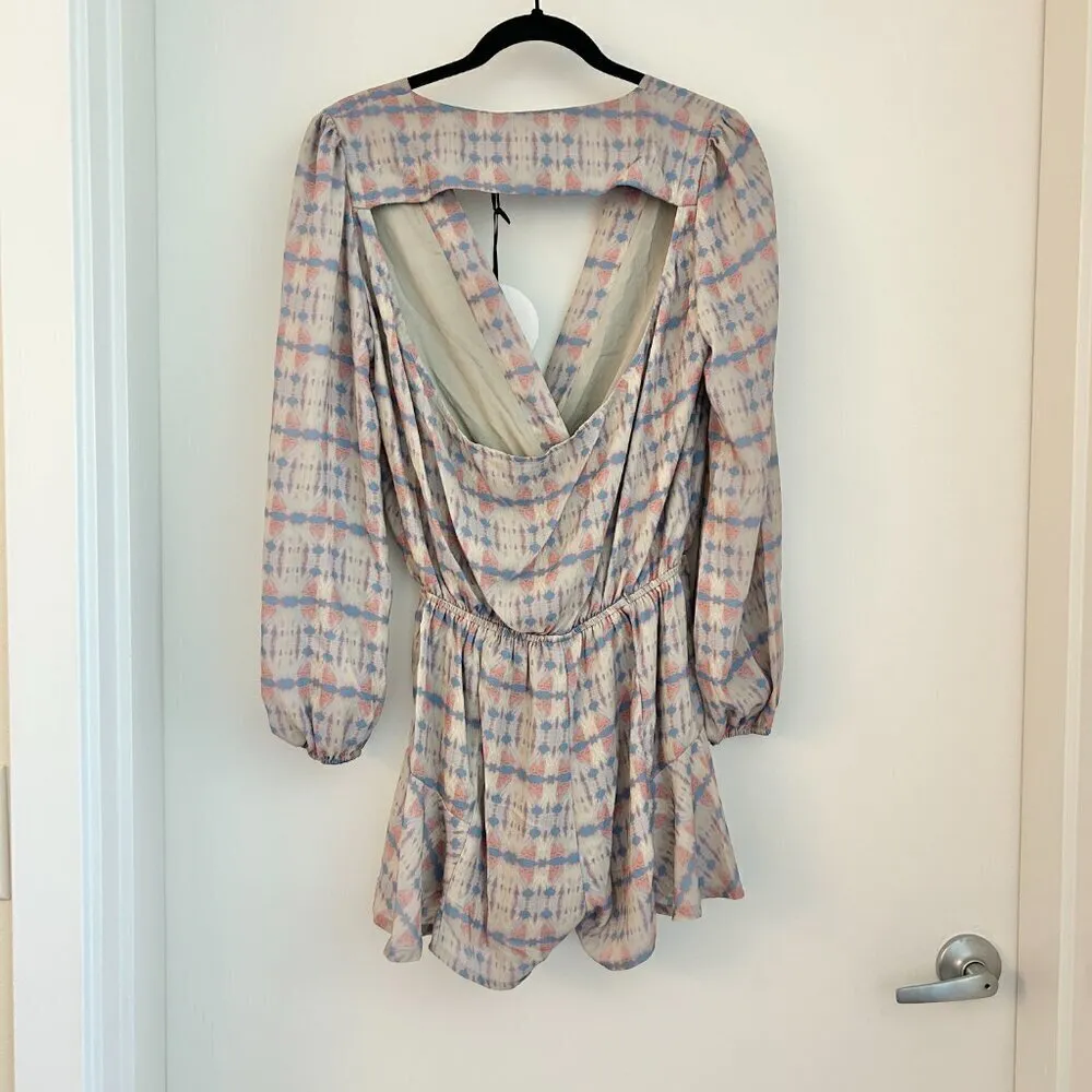 Line & Dot Tie Dye Open Back Romper Size L NWT - Image 8