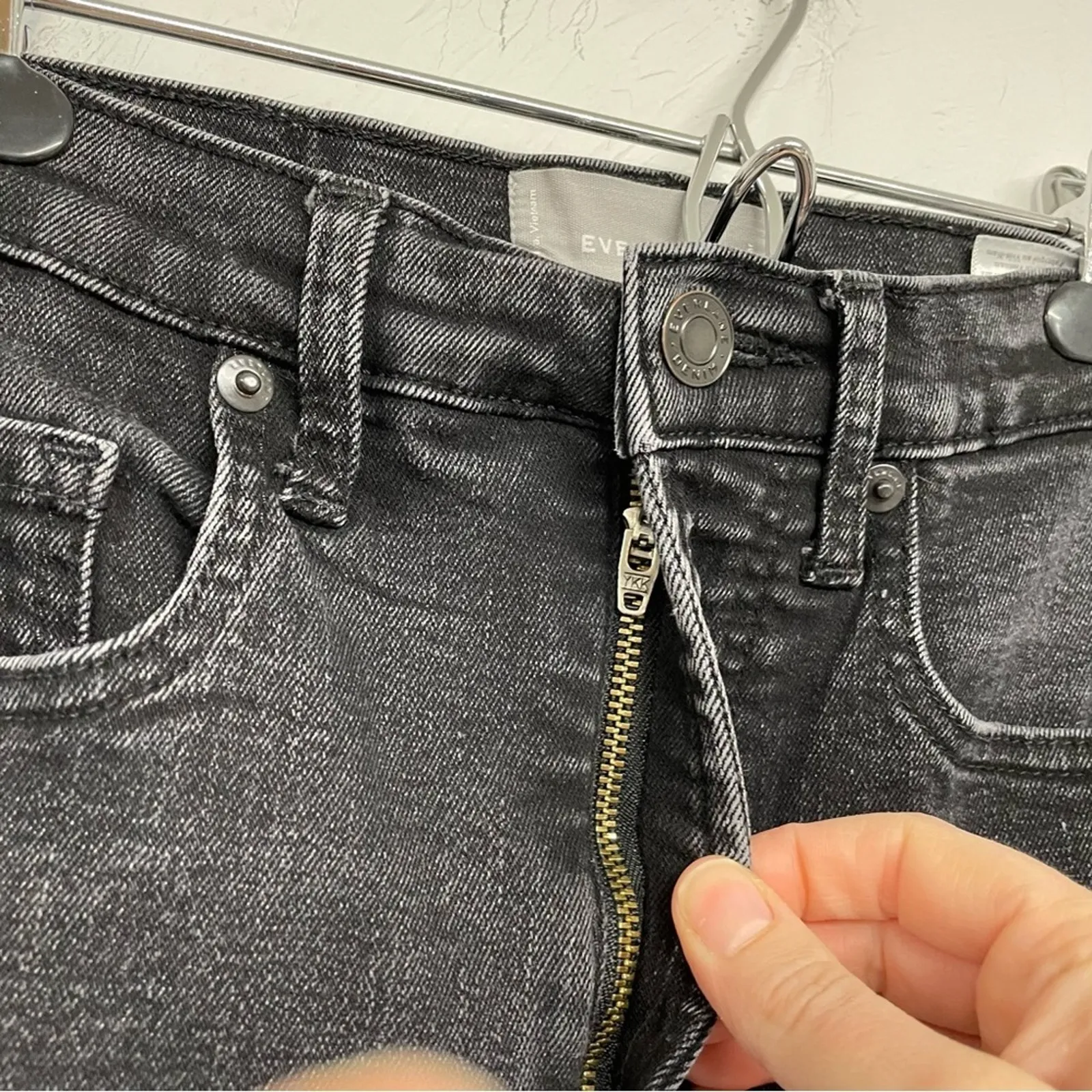 Everlane Grey High Rise Skinny Jeans Womens 27 Zip Fly Denim Casual Classic - Image 6