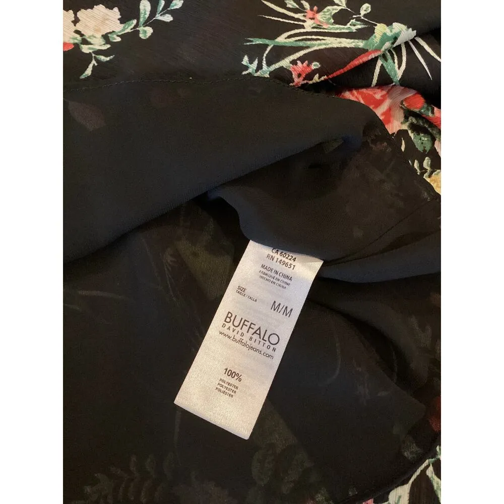 tamed Floral Dress Flutter Long Sleeve Neck Tie  Mini Dress - Image 9