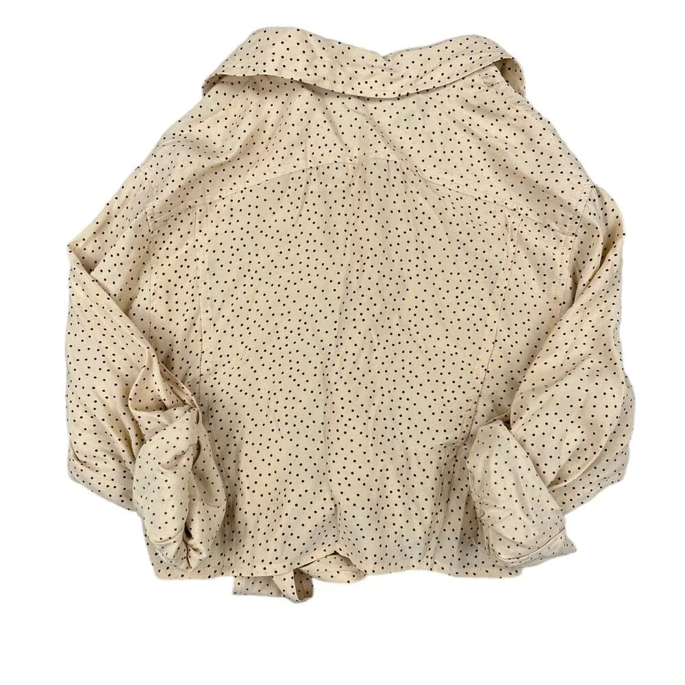 Faithful the Brand - Long Sleeve Polka Dot Tie Front Shirt in Peach - Image 3