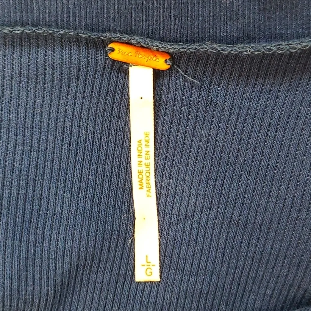 Free People Lace Shoulder Ribbed Long Sleeve Shirt Size L - Image 5