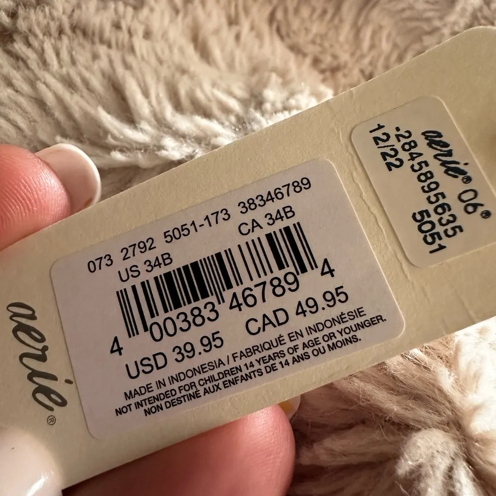 NWT Aerie 34B SMOOTHEZ Unlined Underwire Bra; Color: Brown with Orange trim - Image 5