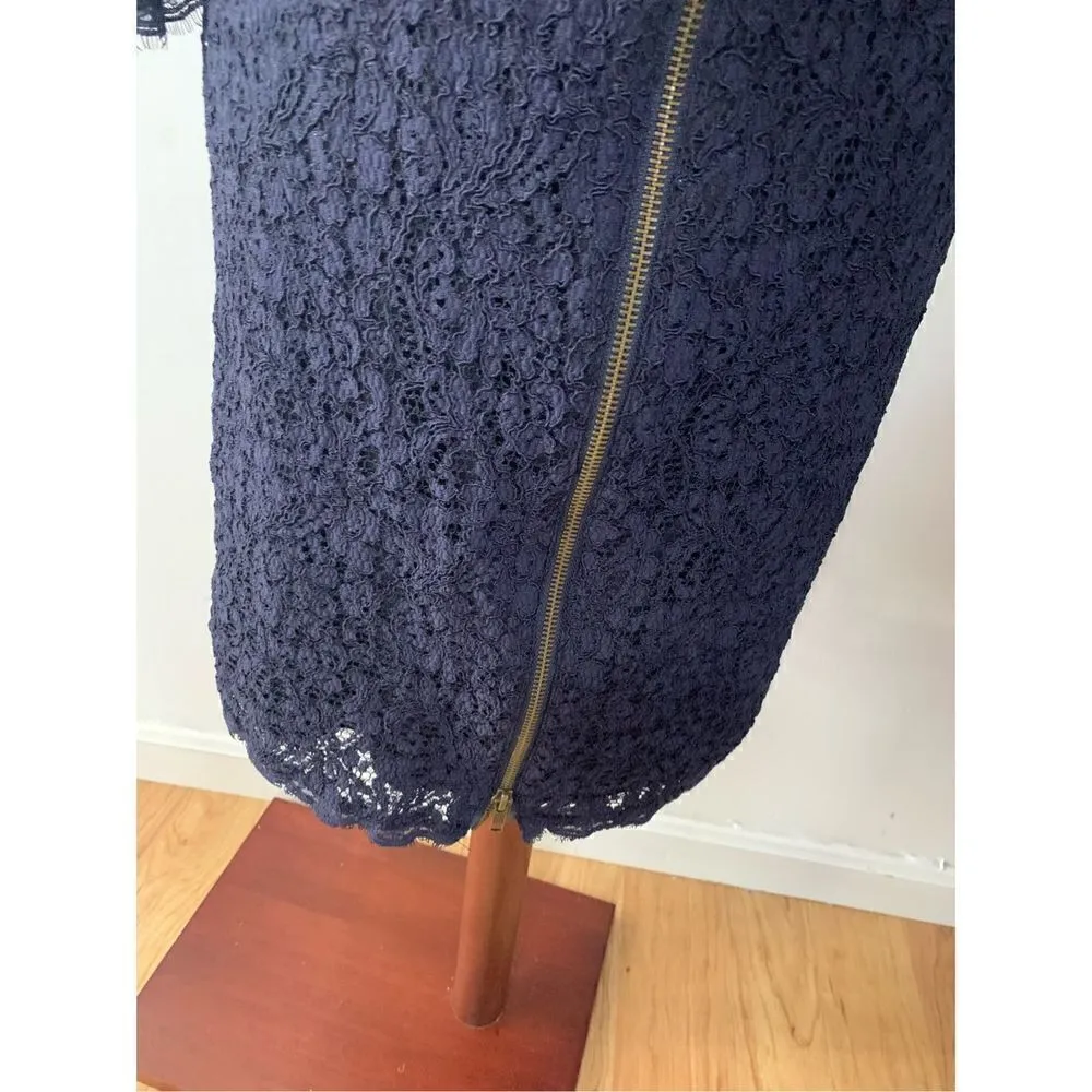 Adrianna Papel lace blue dress long sleeves size 8 wedding fancy event - Image 4