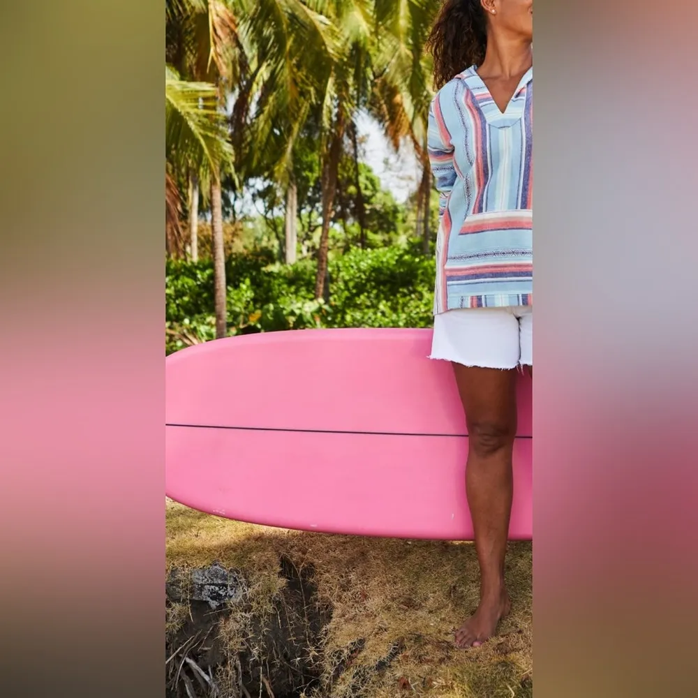 Faherty Organic Cotton Baja Hoodie Poncho Sierra Paradise Small - Image 2