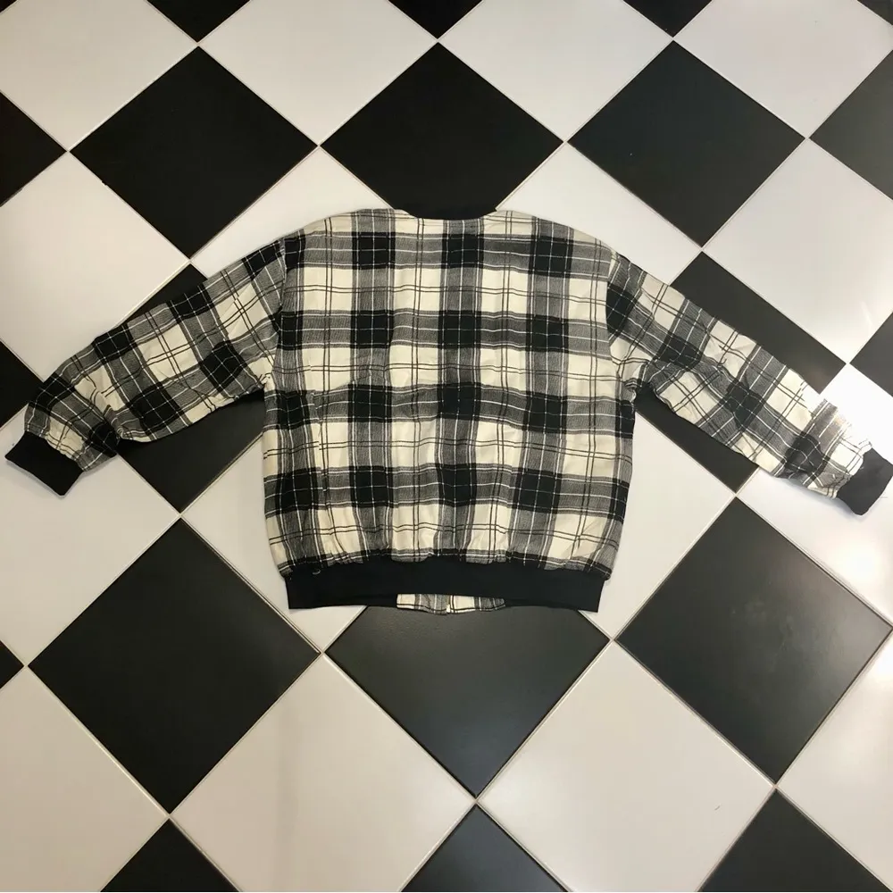 NWT Jen’s Pirate Booty Plaid Seattle Sound Bomber Jacket Fugazi Grunge Oversized - Image 9