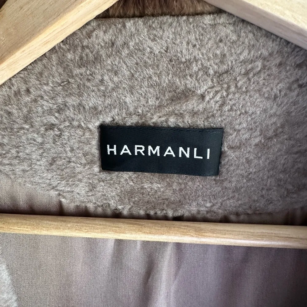 Harmanli leather jacket with real mink and belt Tan Size 8 - Image 3