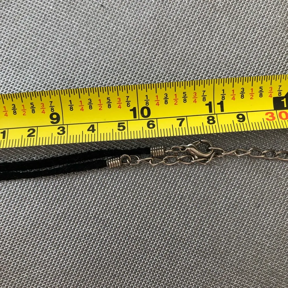 Large 3” Gothic Black Stone cross Pendant on suede necklace & Cross earrings - Image 11