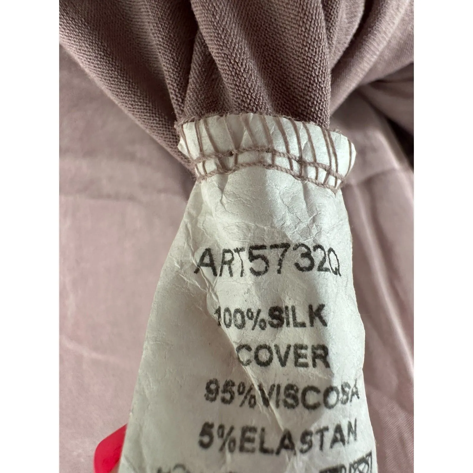 Tempo Paris 100% Silk Purple Flowy Long Sleeve Tunic Blouse Boho Coastal Large - Image 3