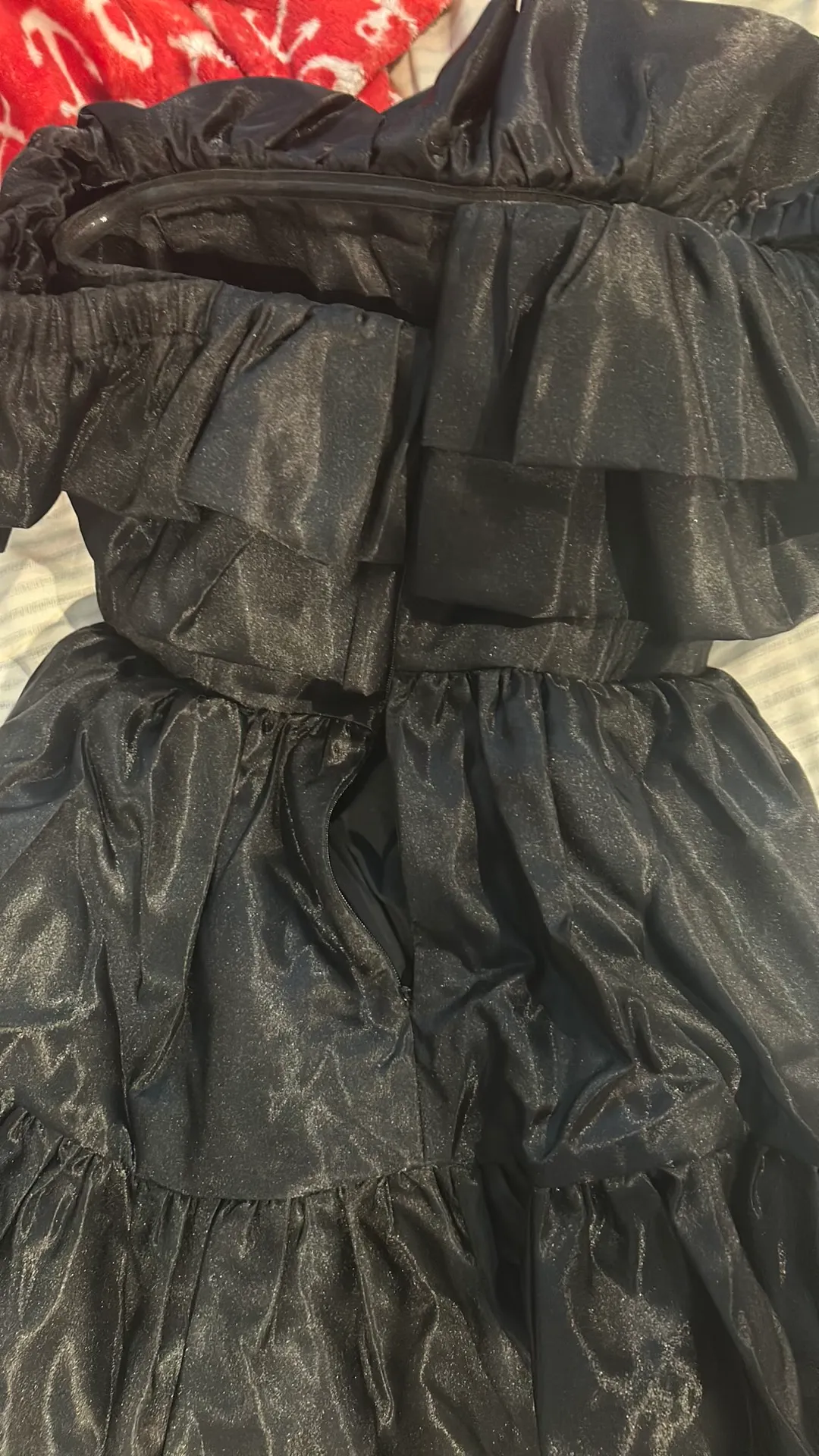 Black Ruffle Mini Dress Size XS - Image 2