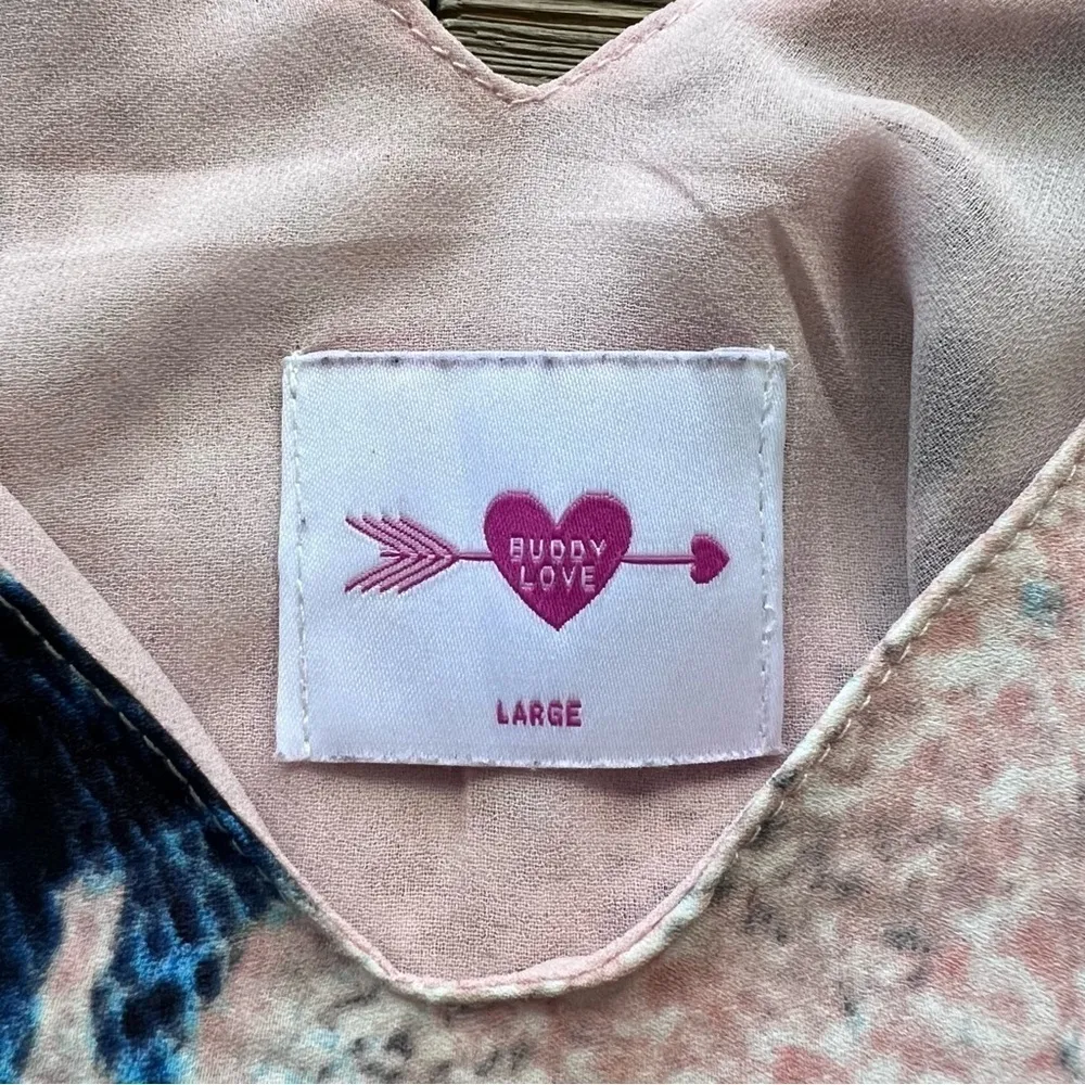 Buddy Love Kendall Snakeskin Strappy Tank Top Blue Size L - Image 6