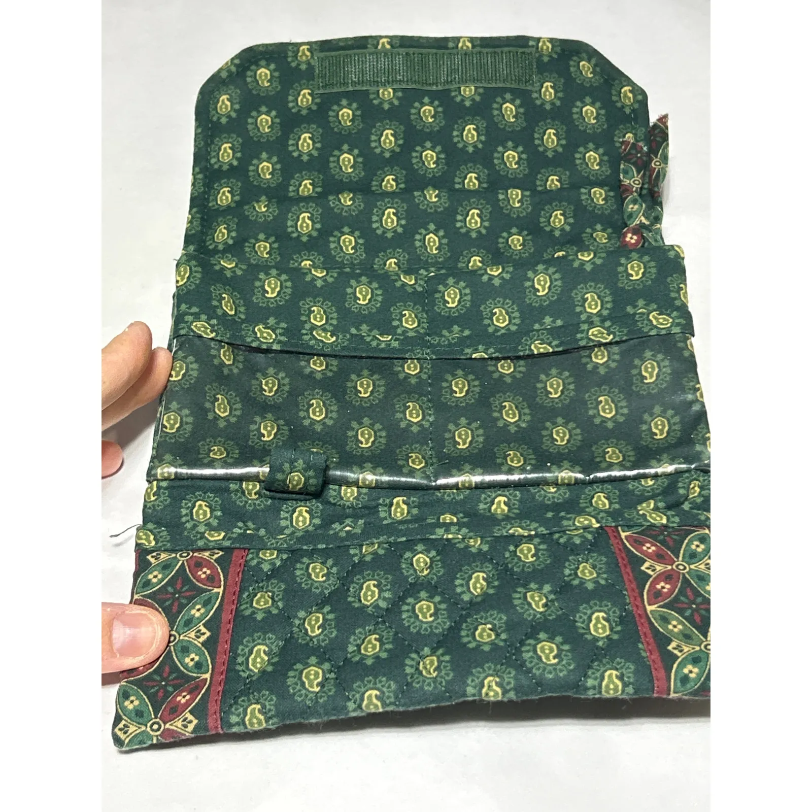 Vintage Vera Bradley Wallet USA Made Classic Green Paisley - Image 4
