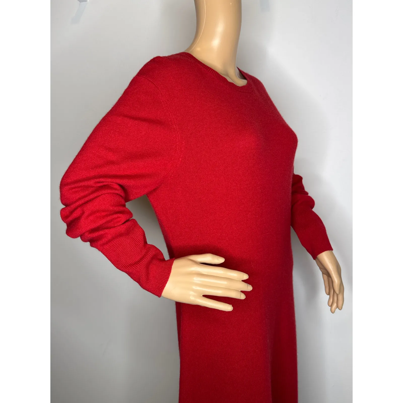 NWT Neiman Marcus the cashmere collection red crewneck sweater dress XL - Image 3
