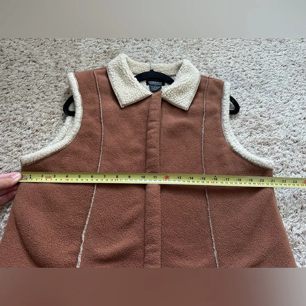 Womens Barrage Authentic Brown/ Cream Fleece Like Full Zip Up Vest Size XL - Image 6