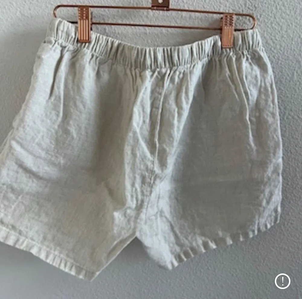 Unbranded Cream Neutral Linen Shorts Small - Image 2