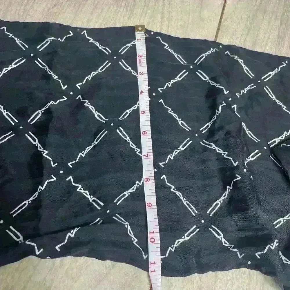 MAC‎ Authentic 100% Silk Scarf Y2K Handkerchief Black - Image 5