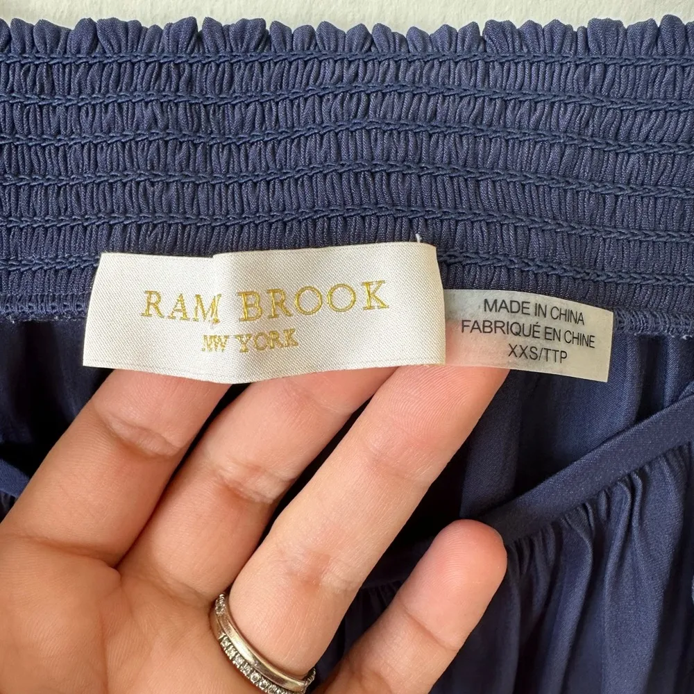 RAMY BROOK Gwyn Square-Neck Sleeveless Cropped Top Navy XXS - Image 5