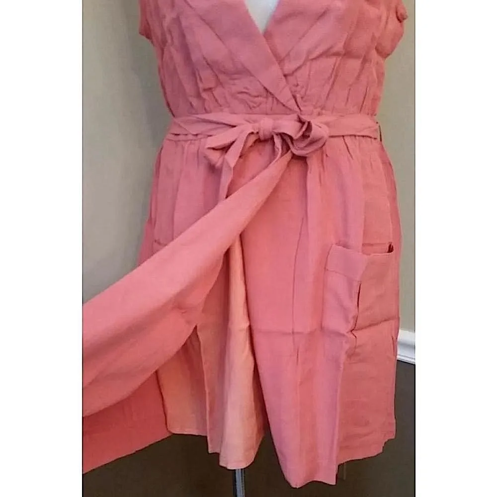 Terra Cotta Orange Faux Wrap Sleeveless Shirt Dress by MINKPINK from Modcloth - Image 8