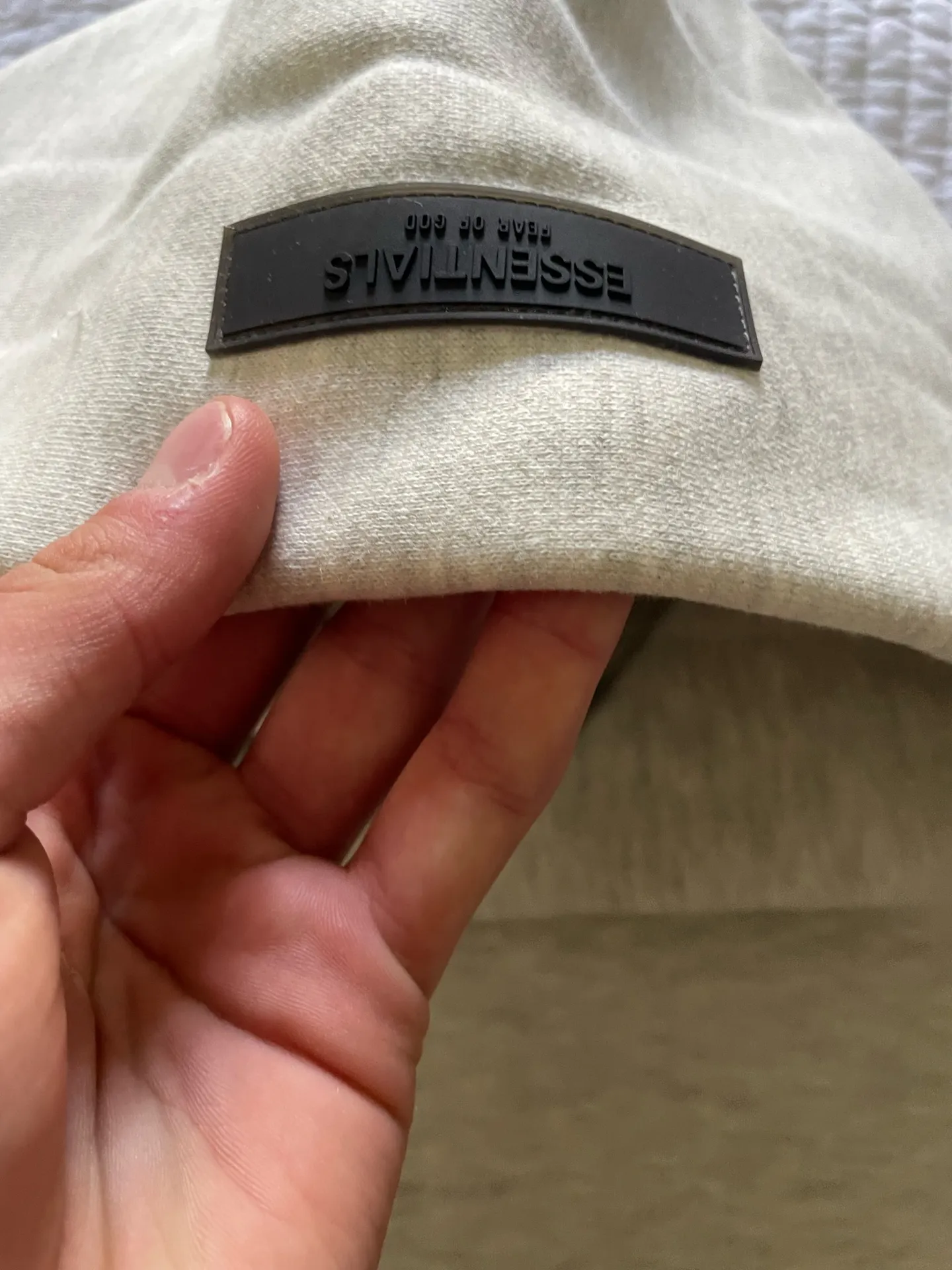 Essentials Fear of God Hoodie β Light Oatmeal XS - Image 3