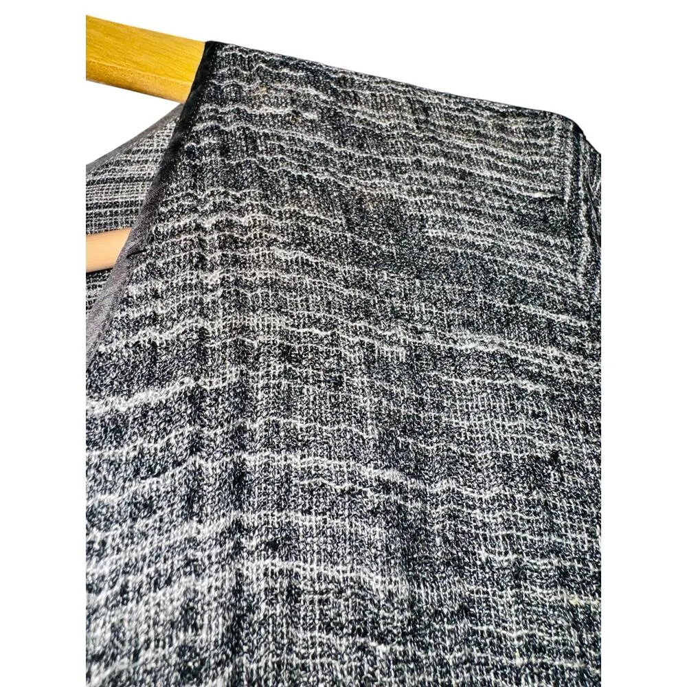 Eileen Fisher Linen Blend Silk Trim Longline Open Cardigan Womens PETITE Medium - Image 5