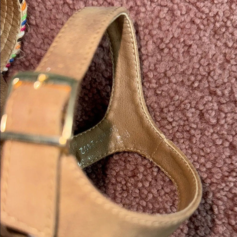 Patrizia by Spring Step Colorful Woven Sandals Tan Size 7 - Image 5