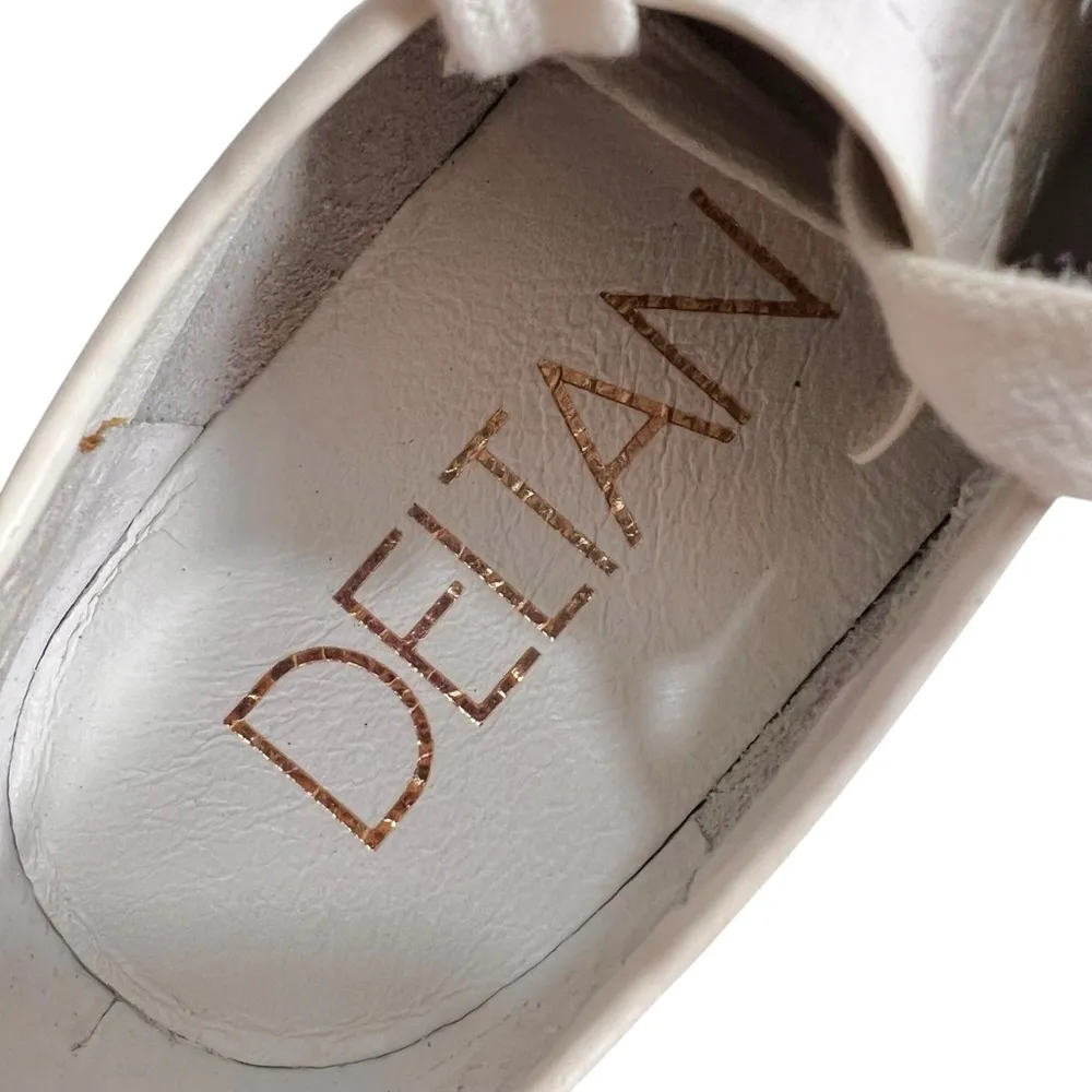 Deltan Chloe Leather Platform Sneaker White Size 6 - Image 5