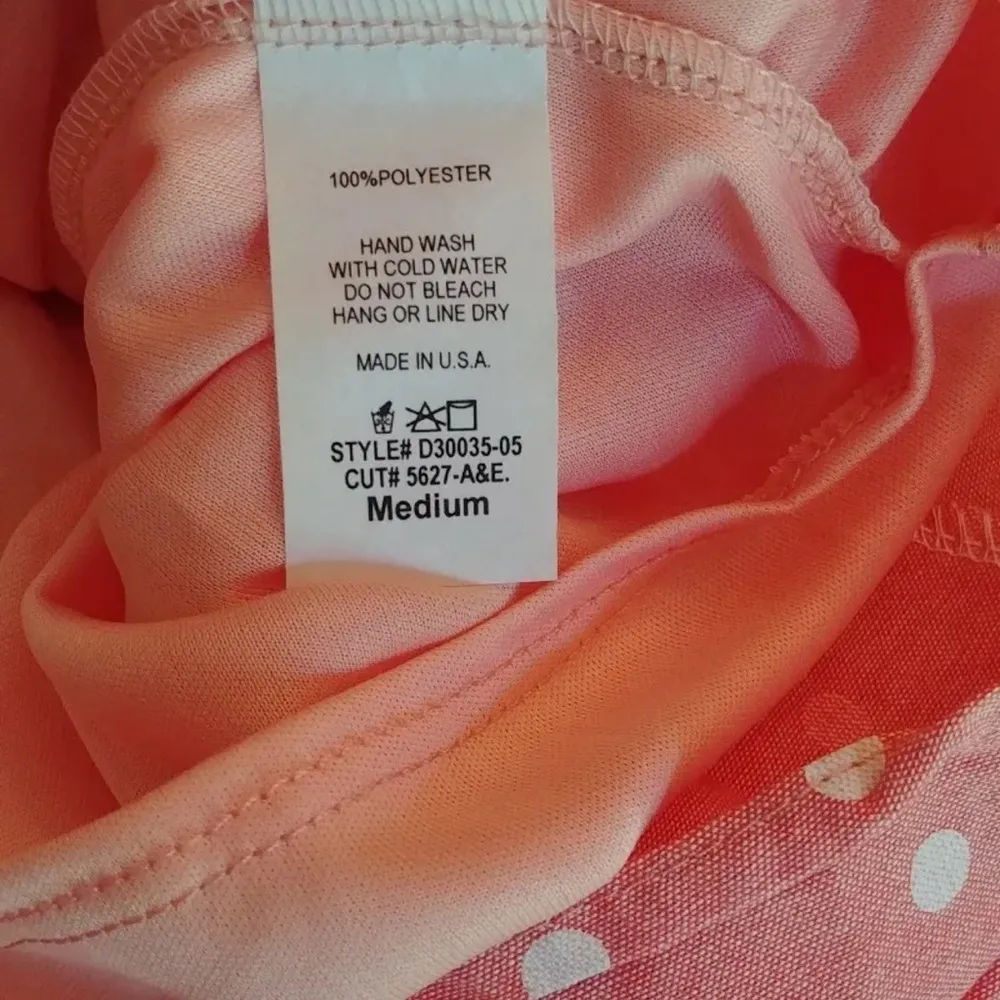 Pink & White Polka Dot Modcloth Dress Backless with Bow Peach Love California - Image 9