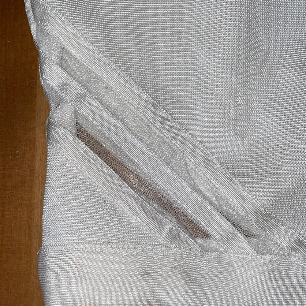 WOW couture white mesh cut out form fitting sleeveless crop top - Image 3