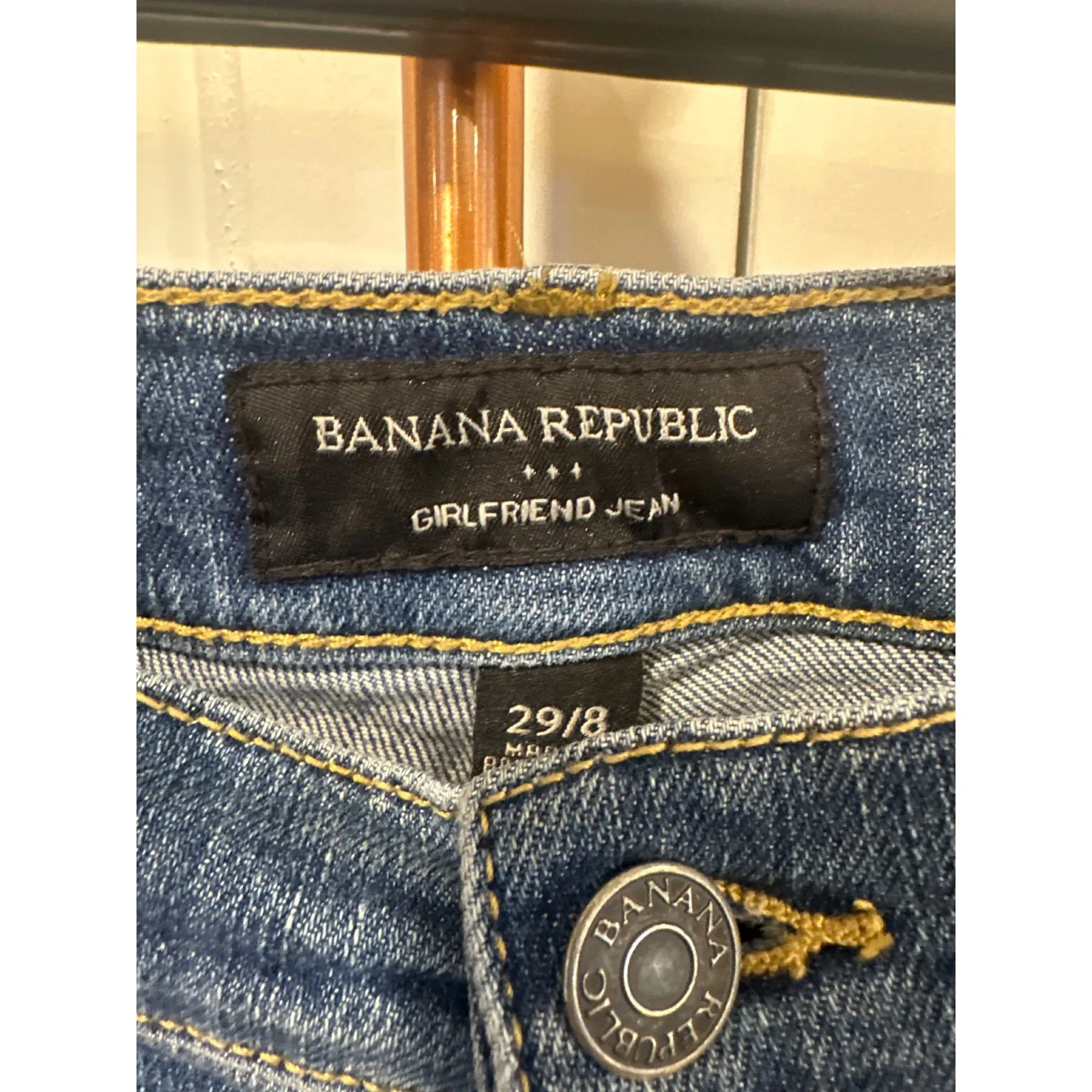 Banana Republic Girlfriend Jean Womens Size 29/8 Ripped Distressed Denim Blue - Image 5