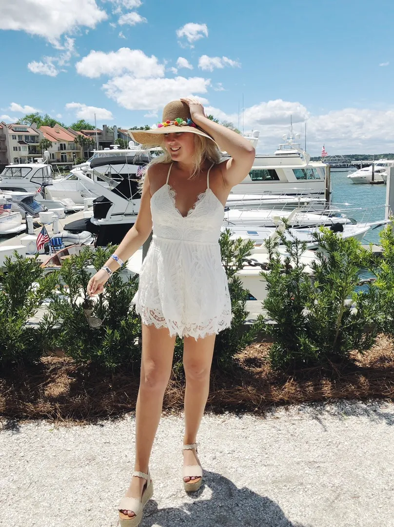 Solaris White Lace Romper - Image 2