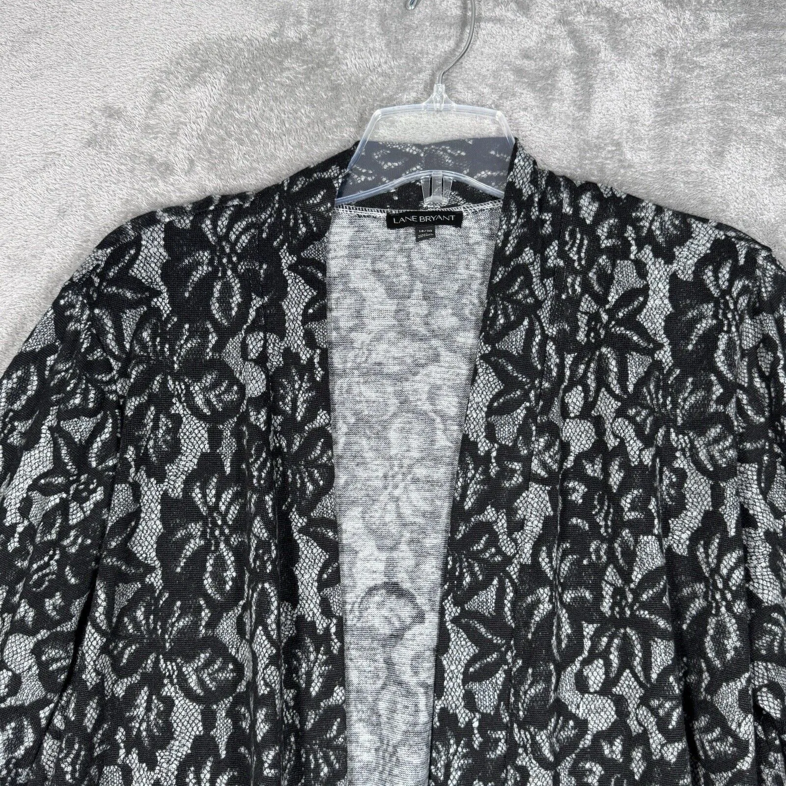 Lane Bryant Sweater Womens 18/20 Black Floral Lace Print‎ Dark Gothic Whimsigoth - Image 4