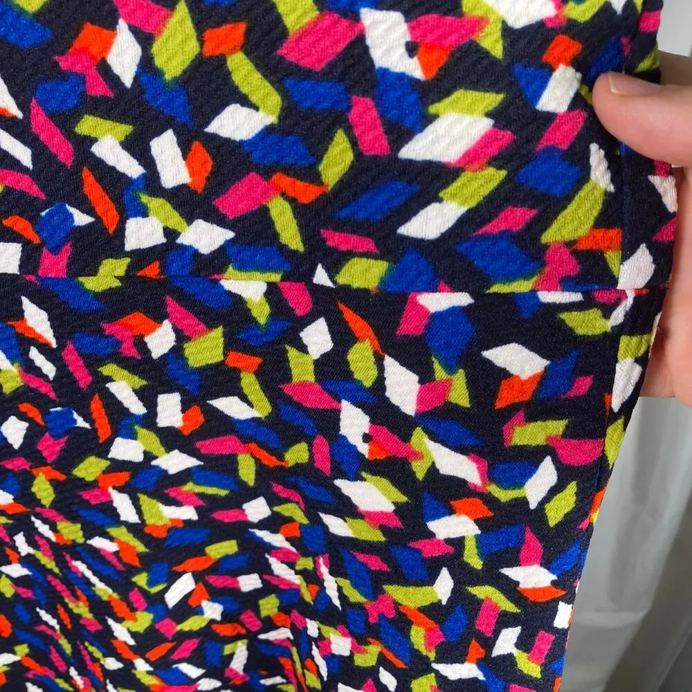 Leota Ava Sleeveless Dress Fiesta Confetti Print Size 4L Made in USA Fit & Flare - Image 5