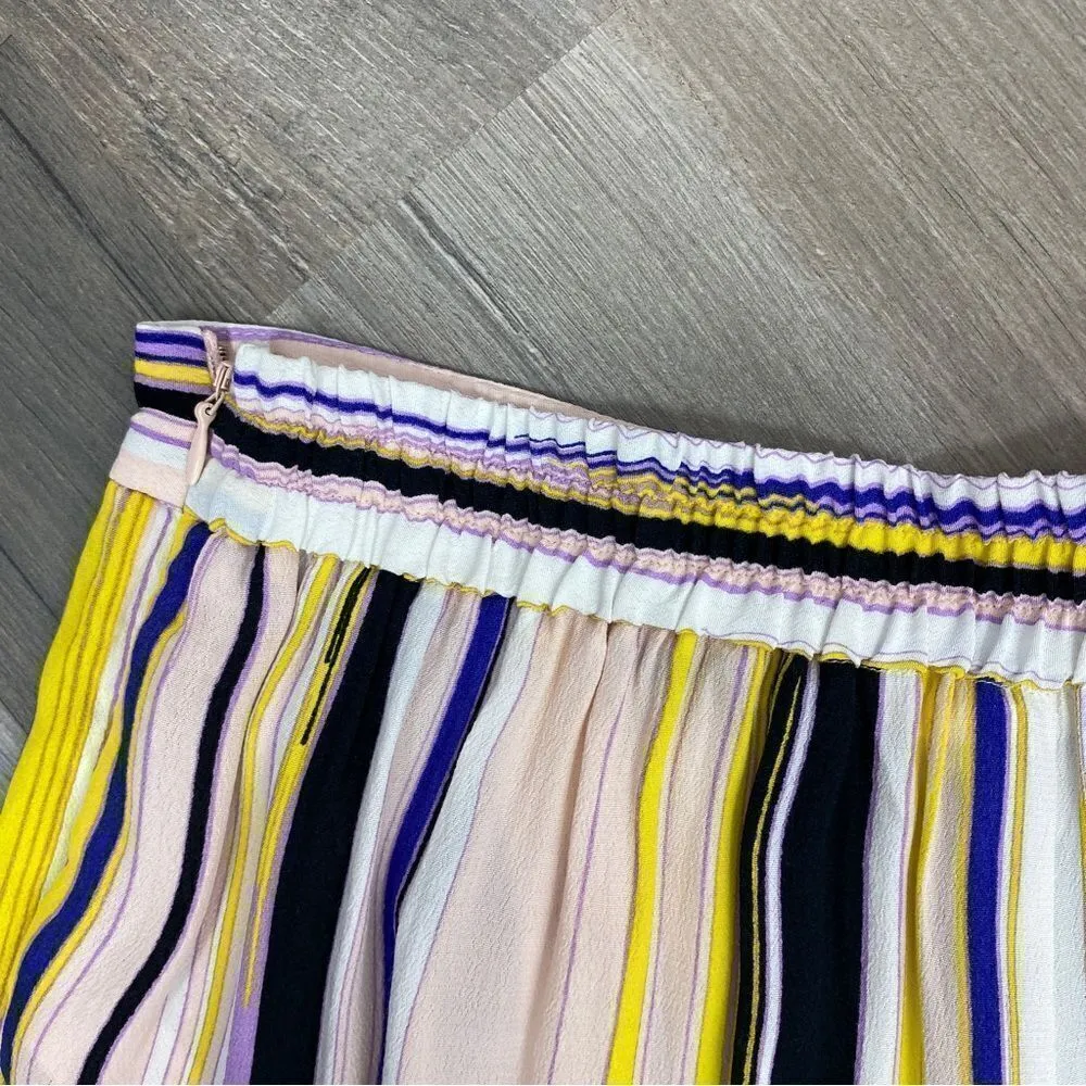 1. State Striped Wide Leg High Rise Capri Palazzo Pants Pink Multi Medium - Image 4