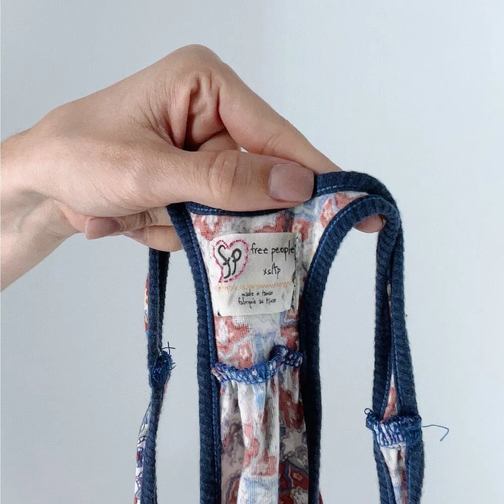 Free People Paisley Floral Print Racerback Tank Top Size XS - Image 4