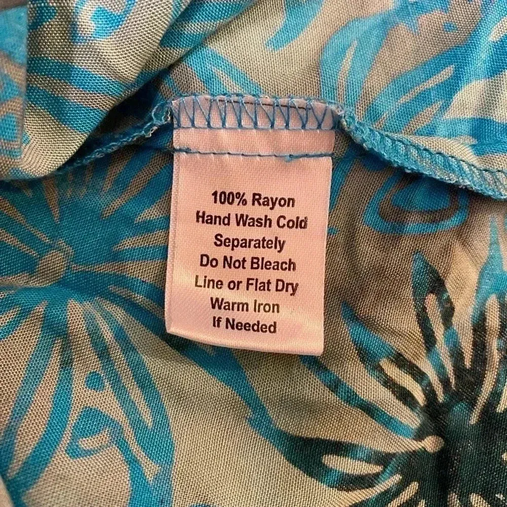 Sleeveless Tank Teal Black Olive‎ Green Floral Dress XL *NWT* Blue - Image 6