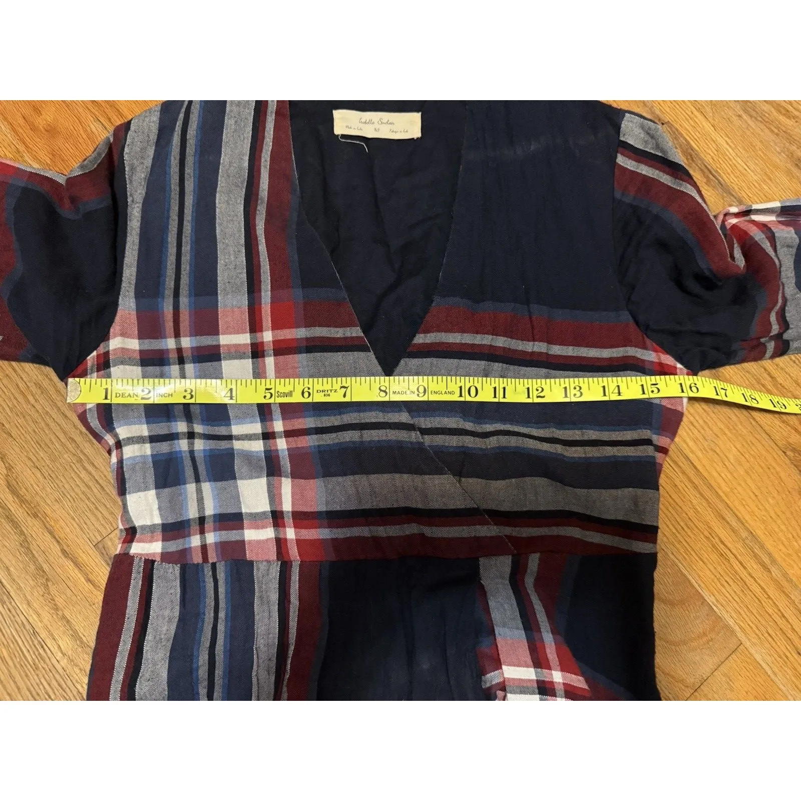 Anthropologie Isabella Sinclair Tartan Plaid Midi Dress Size XS - Image 13