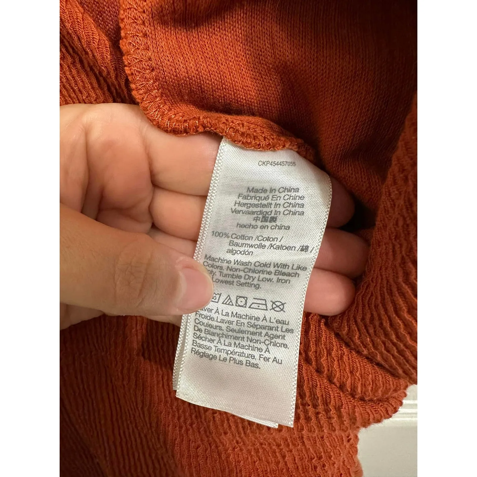 Madewell Fall Orange‎ Knit Waffle Tie-Knot Jumpsuit Size XXL NEW #MC983 - Image 7