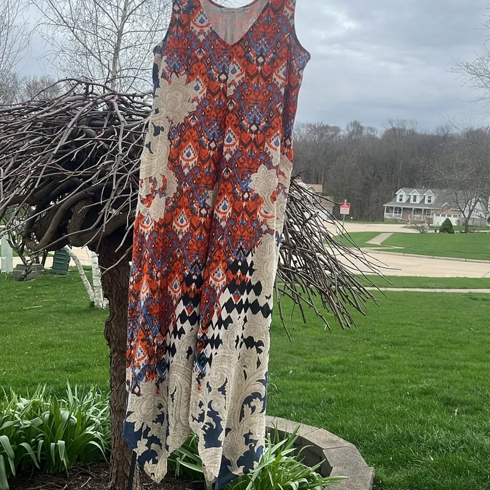 Soft Surroundings Emiliana Gauze maxi cotton Dress size medium - Image 3