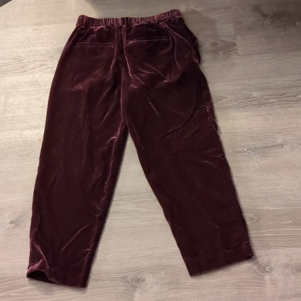 Loft Burgundy Velour Rayon Blend Pants Size 6 - Image 8