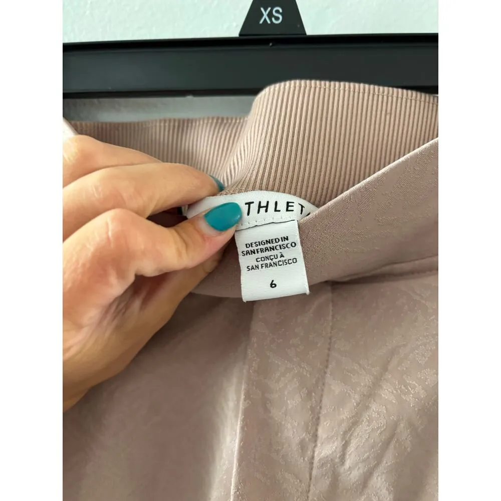 Athleta Womens Brooklyn Textured Ankle Pant Size 6 Blush Pink Athleisure - Image 4