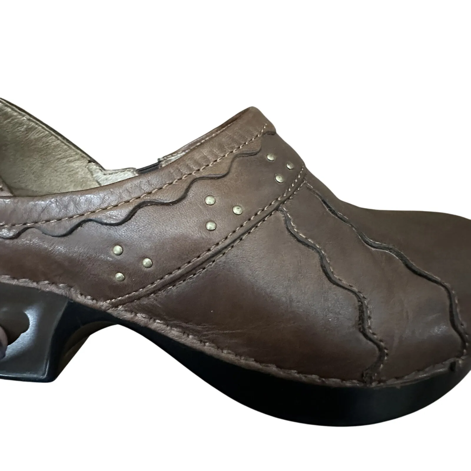 DANSKO Hailey Professional Staple Clog Mule Platform Nursing Shoe Studs 7.5-8/38 - Image 11