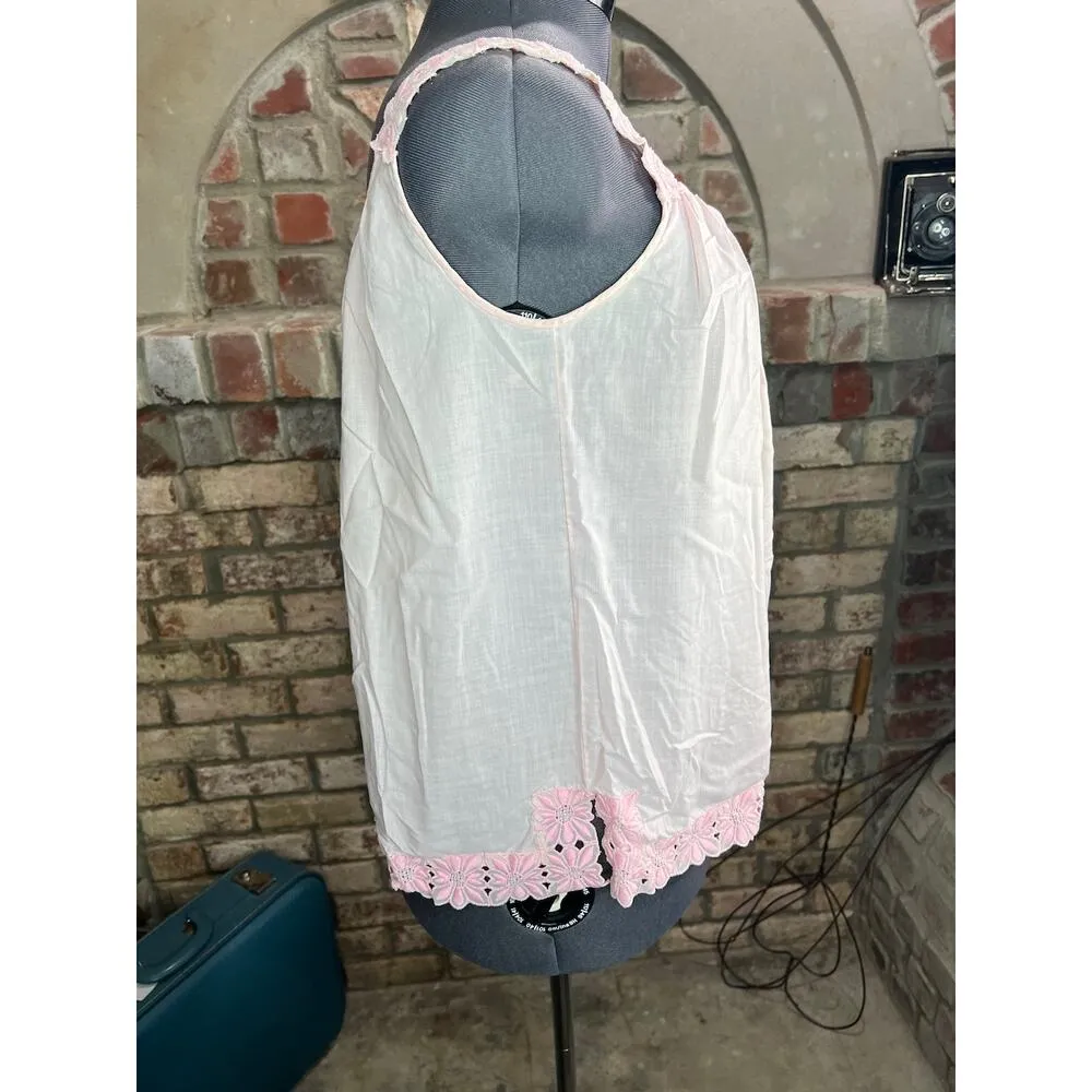 tank top pink lace square neck Size M - Image 8